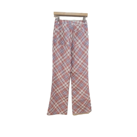 Rolla's PLAID CHECK BOOTCUT PANT POMEGRANATE Women's Size Small NWT - Picture 4 of 13